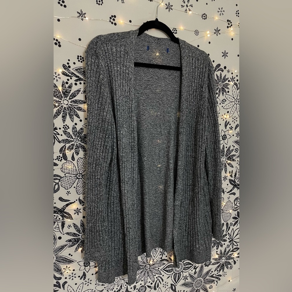Grey open front long sleeve soft cozy cardigan - Picture 8 of 8
